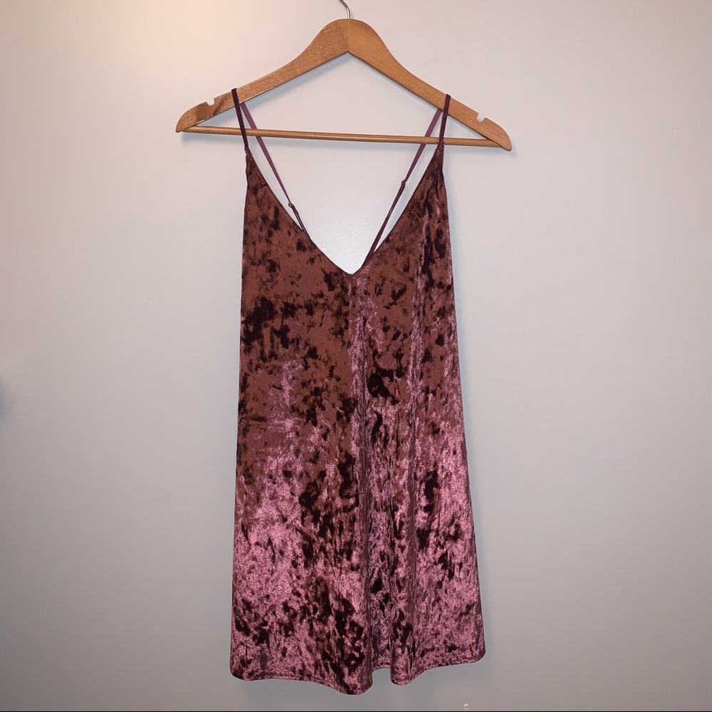 Crushed velvet slip dress